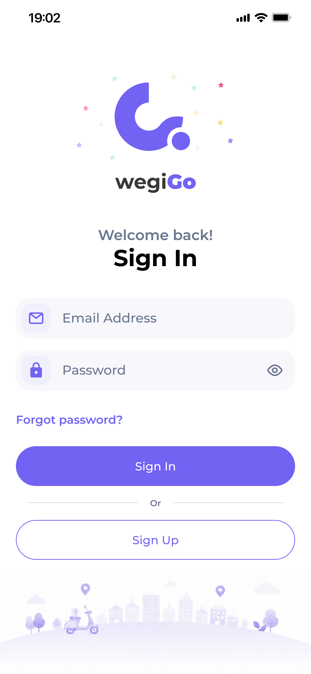English sign-in screen